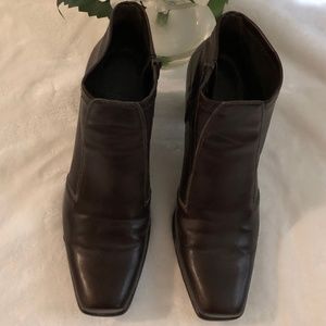 Franco Sarto Brown Faux Leather Ankle Boots "Booties" 8 1/2 M